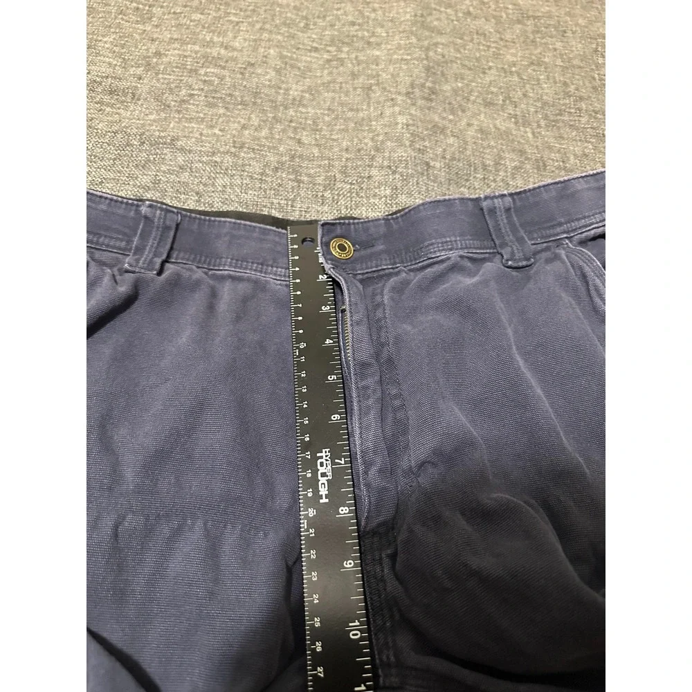 Caterpillar Men's 38x30 Work Pants Navy Blue Canvas Stretch Utility
